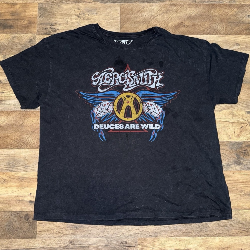 Aerosmith Deuces are Wild Women's Screen Print XXL Short sleeve‎ T-Shirt